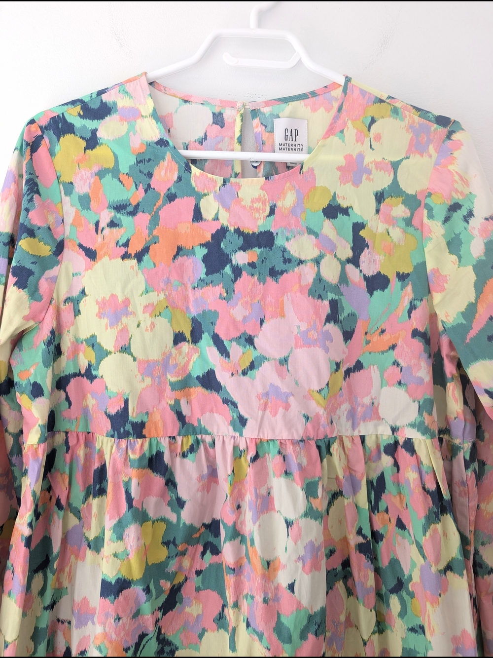 NWT Gap Maternity Floral Tiered Dress Cottagecore Babydoll ~ Size M - Picture 3 of 9